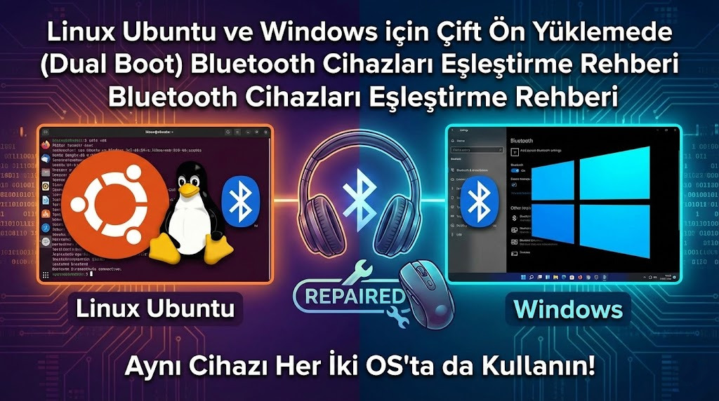 Linux Ubuntu ve Windows için Çift Ön Yüklemede (Dual Boot) Bluetooth Cihazları Eşleştirme Rehberi